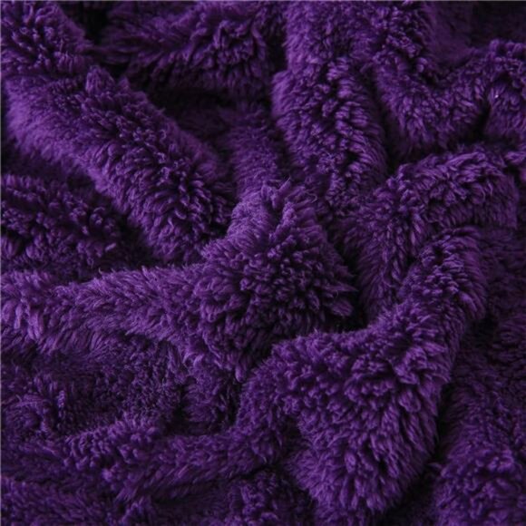 Deep Purple Fleece Throw Blanket 50”×60” for Couch Sofa Bed,Super Soft Cozy - Picture 5 of 7